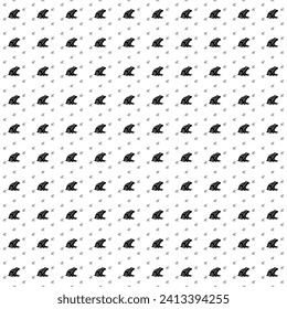 Square seamless background pattern from geometric shapes are different sizes and opacity. The pattern is evenly filled with big black frog symbols. Vector illustration on white background