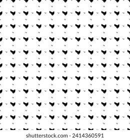 Square seamless background pattern from geometric shapes are different sizes and opacity. The pattern is evenly filled with big black bird symbols. Vector illustration on white background