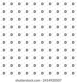 Square seamless background pattern from geometric shapes are different sizes and opacity. The pattern is evenly filled with big black capital letter D symbols. Vector illustration on white background