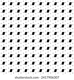 Square seamless background pattern from geometric shapes are different sizes and opacity. The pattern is evenly filled with big black parallelogram symbols. Vector illustration on white background