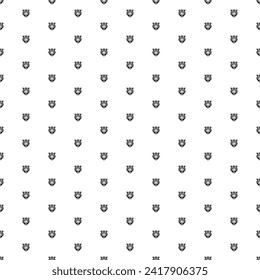 Square seamless background pattern from geometric shapes. The pattern is evenly filled with black tiger head symbols. Vector illustration on white background