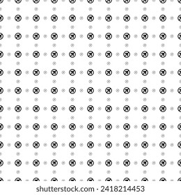 Square seamless background pattern from geometric shapes are different sizes and opacity. The pattern is evenly filled with black no left turn signs. Vector illustration on white background