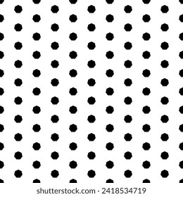 Square seamless background pattern from geometric shapes. The pattern is evenly filled with big black heptagon symbols. Vector illustration on white background