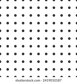 Square seamless background pattern from geometric shapes. The pattern is evenly filled with black milling disc symbols. Vector illustration on white background