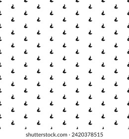 Square seamless background pattern from geometric shapes. The pattern is evenly filled with black hare symbols. Vector illustration on white background