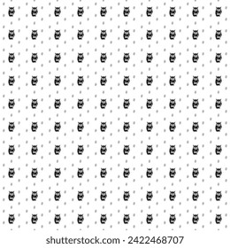 Square seamless background pattern from geometric shapes are different sizes and opacity. The pattern is evenly filled with big black owl symbols. Vector illustration on white background