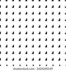 Square seamless background pattern from geometric shapes. The pattern is evenly filled with big black cat icons. Vector illustration on white background