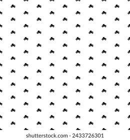 Square seamless background pattern from geometric shapes. The pattern is evenly filled with black tractor icons. Vector illustration on white background