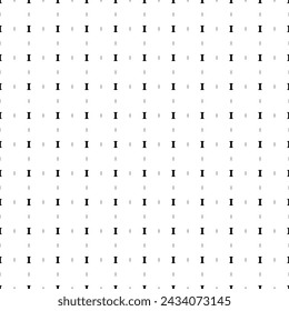 Square seamless background pattern from geometric shapes are different sizes and opacity. The pattern is evenly filled with black capital letter I symbols. Vector illustration on white background