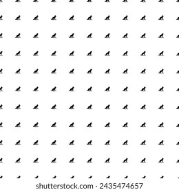 Square seamless background pattern from geometric shapes. The pattern is evenly filled with black wild wolf symbols. Vector illustration on white background