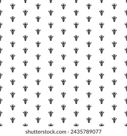 Square seamless background pattern from geometric shapes. The pattern is evenly filled with big black giraffe head symbols. Vector illustration on white background