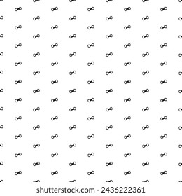 Square seamless background pattern from geometric shapes. The pattern is evenly filled with black handcuffs symbols. Vector illustration on white background