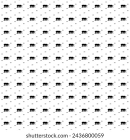 Square seamless background pattern from geometric shapes are different sizes and opacity. The pattern is evenly filled with big black wild rhino symbols. Vector illustration on white background