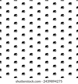 Square seamless background pattern from geometric shapes. The pattern is evenly filled with big black elephants. Vector illustration on white background