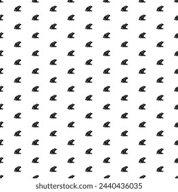 Square seamless background pattern from geometric shapes. The pattern is evenly filled with big black frog symbols. Vector illustration on white background