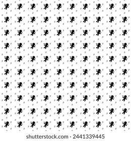 Square seamless background pattern from geometric shapes are different sizes and opacity. The pattern is evenly filled with big black Voodoo Doll symbols. Vector illustration on white background