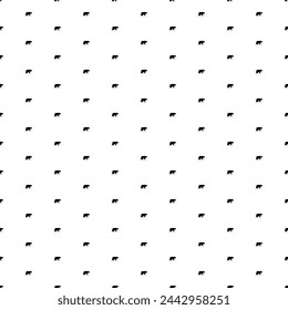 Square seamless background pattern from geometric shapes. The pattern is evenly filled with small black bear symbols. Vector illustration on white background