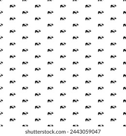 Square seamless background pattern from geometric shapes. The pattern is evenly filled with big black rhinoceros symbols. Vector illustration on white background