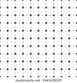Square seamless background pattern from geometric shapes are different sizes and opacity. The pattern is evenly filled with black dragon's head symbols. Vector illustration on white background