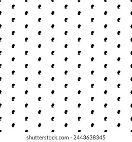 Square seamless background pattern from geometric shapes. The pattern is evenly filled with black woman face profile symbols. Vector illustration on white background