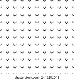 Square seamless background pattern from geometric shapes. The pattern is evenly filled with big black deer horns symbols. Vector illustration on white background