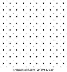 Square seamless background pattern from geometric shapes are different sizes and opacity. The pattern is evenly filled with small black spirit ball symbols. Vector illustration on white background