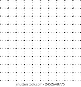Square seamless background pattern from geometric shapes are different sizes and opacity. The pattern is evenly filled with small black frog symbols. Vector illustration on white background