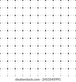 Square seamless background pattern from geometric shapes are different sizes and opacity. The pattern is evenly filled with small black princess symbols. Vector illustration on white background