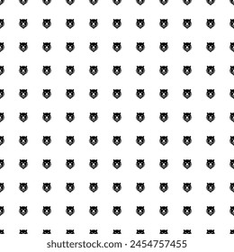 Square seamless background pattern from geometric shapes. The pattern is evenly filled with big black bear head icons. Vector illustration on white background