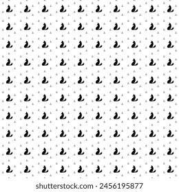 Square seamless background pattern from geometric shapes are different sizes and opacity. The pattern is evenly filled with big black fox symbols. Vector illustration on white background