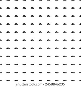 Square seamless background pattern from geometric shapes. The pattern is evenly filled with big black vintage car symbols. Vector illustration on white background
