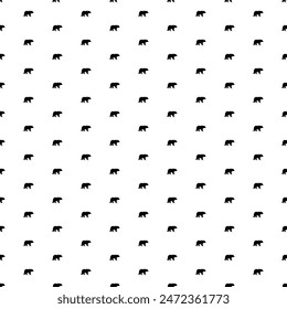 Square seamless background pattern from geometric shapes. The pattern is evenly filled with black bear symbols. Vector illustration on white background