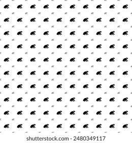 Square seamless background pattern from geometric shapes are different sizes and opacity. The pattern is evenly filled with big black funny frogs. Vector illustration on white background