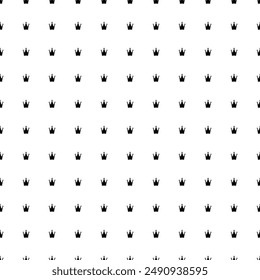 Square seamless background pattern from geometric shapes. The pattern is evenly filled with black crown symbols. Vector illustration on white background