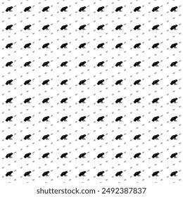 Square seamless background pattern from geometric shapes are different sizes and opacity. The pattern is evenly filled with big black frog symbols. Vector illustration on white background