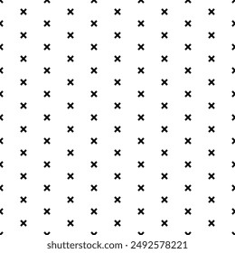 Square seamless background pattern from geometric shapes. The pattern is evenly filled with big black multiplication symbols. Vector illustration on white background