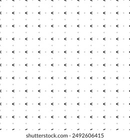 Square seamless background pattern from geometric shapes are different sizes and opacity. The pattern is evenly filled with black less symbols. Vector illustration on white background