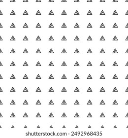 Square seamless background pattern from geometric shapes. The pattern is evenly filled with big black road narrowing signs. Vector illustration on white background