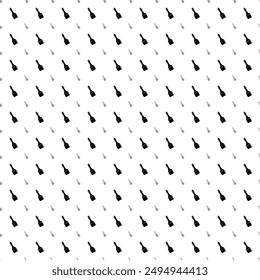 Square seamless background pattern from geometric shapes are different sizes and opacity. The pattern is evenly filled with big black paint brush symbols. Vector illustration on white background