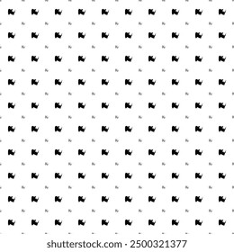 Square seamless background pattern from geometric shapes are different sizes and opacity. The pattern is evenly filled with black rhinoceros head symbols. Vector illustration on white background