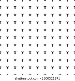 Square seamless background pattern from geometric shapes. The pattern is evenly filled with big black goat symbols. Vector illustration on white background