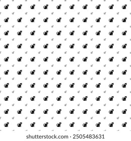 Square seamless background pattern from geometric shapes are different sizes and opacity. The pattern is evenly filled with big black raccoon symbols. Vector illustration on white background