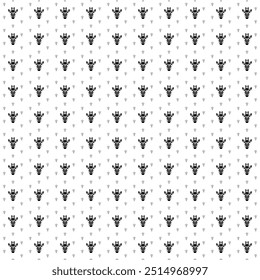 Square seamless background pattern from geometric shapes are different sizes and opacity. The pattern is evenly filled with big black giraffe head symbols. Vector illustration on white background