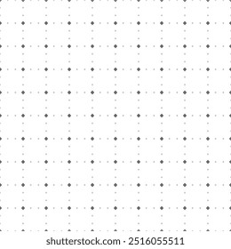 Square seamless background pattern from geometric shapes are different sizes and opacity. The pattern is evenly filled with small black division symbols. Vector illustration on white background