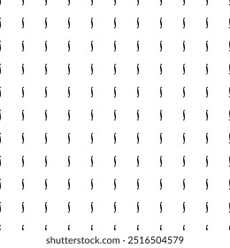 Square seamless background pattern from geometric shapes. The pattern is evenly filled with big black integral symbols. Vector illustration on white background
