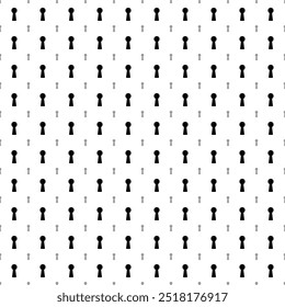 Square seamless background pattern from geometric shapes are different sizes and opacity. The pattern is evenly filled with big black keyhole symbols. Vector illustration on white background