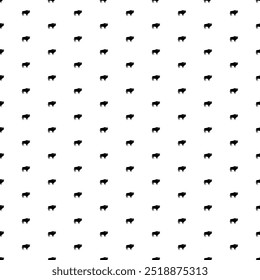 Square seamless background pattern from geometric shapes. The pattern is evenly filled with black buffalo symbols. Vector illustration on white background