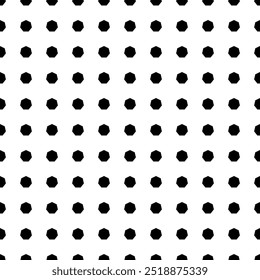 Square seamless background pattern from geometric shapes. The pattern is evenly filled with big black heptagon symbols. Vector illustration on white background