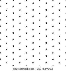 Square seamless background pattern from geometric shapes. The pattern is evenly filled with black bird symbols. Vector illustration on white background