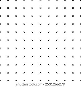 Square seamless background pattern from geometric shapes. The pattern is evenly filled with black multiplication symbols. Vector illustration on white background